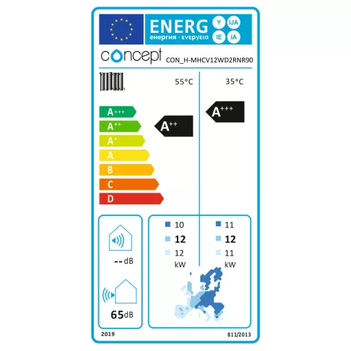 Concept MONO monoblokk levegő-víz hőszivattyú 12kW 400V - 9kW kieg. fűtéssel