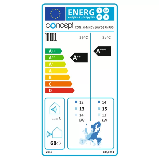Concept MONO monoblokk levegő-víz hőszivattyú 16kW 400V - 9kW kieg. fűtéssel