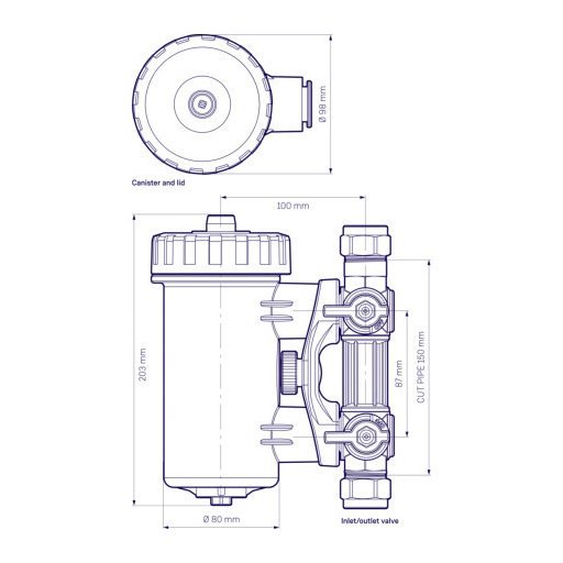Adey MagnaClean Professional 2 kombinált mágneses/finomszűrő, 1"