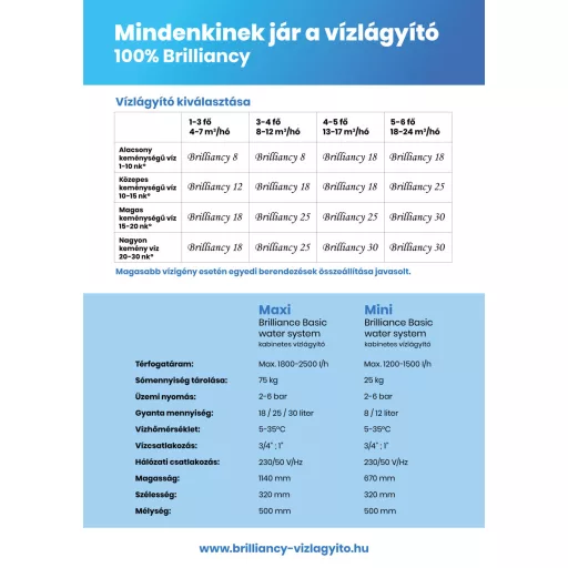 Brilliancy Basic 25-1" beépített by-passos vízlágyító