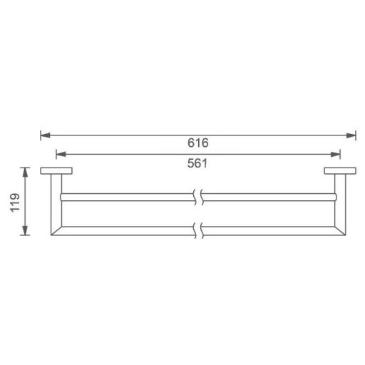 NOVAS. TITANIA ELIS 66425 Kétrészes törölközőtartó polc (60 cm) réz/króm