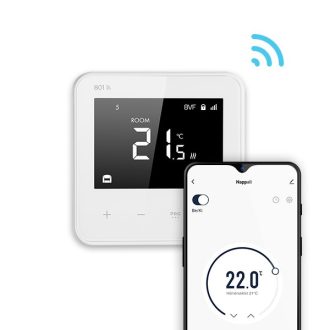   BVF 801 önálló WiFi okostermosztát Üveg előlap prémium, FEHÉR levegő+padlósz.3m
