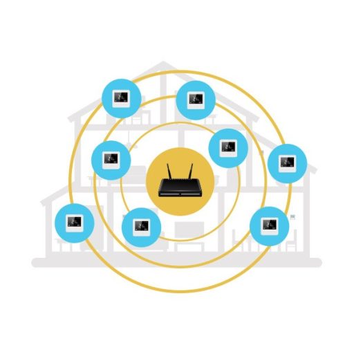 BVF 801 önálló WiFi okostermosztát Üveg előlap prémium, FEKETE levegő+padló.3m