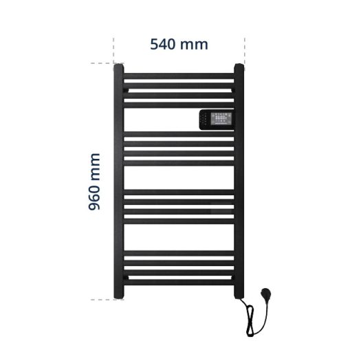 BVF Kobe 500W elektromos törölközőszárító FEKETE 540 × 960 × 43 mm (KOBEB05)