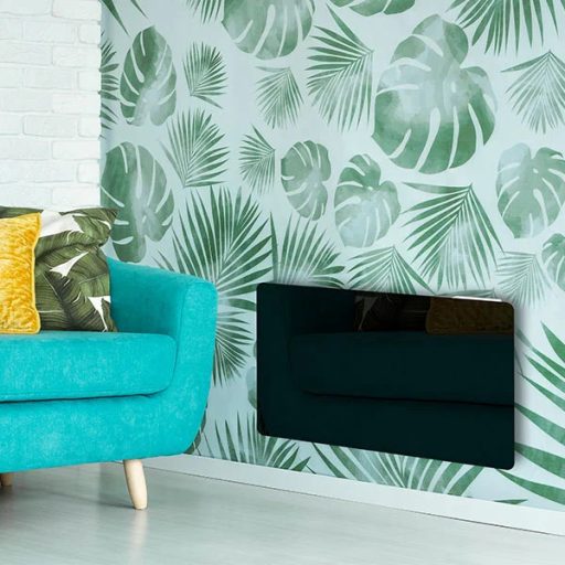 Üveg előlap BVF CP1 fali fűtőpanelhez - Fényes fekete, 1500W