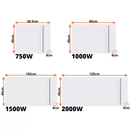BVF Radialight KYOTO elektromos fűtőpanel - 1000W, antracit