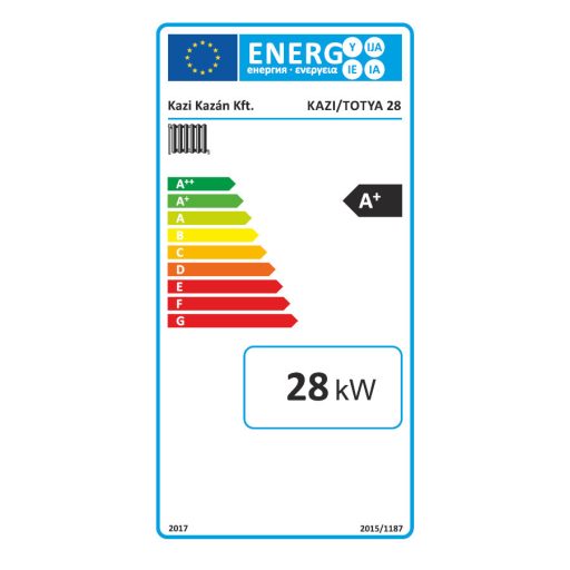 Totya kazán VR 28 kw B +hőmérő + szigetelés+ autómata hsz. vízrostélyos (Kazi)