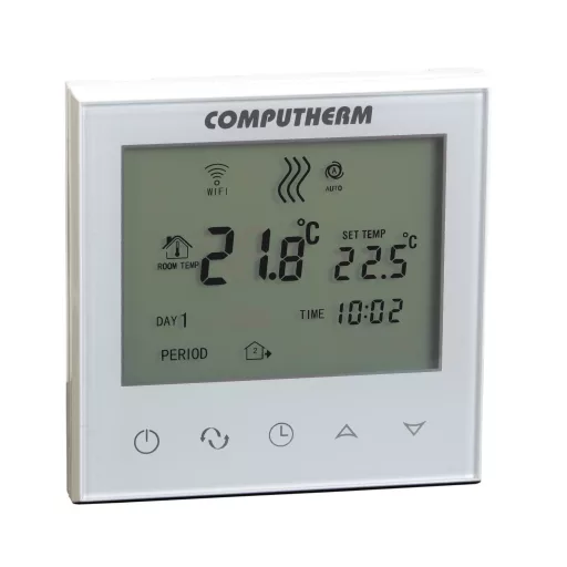 COMPUTHERM E280 Wi-Fi termosztát rad- és padlóf. rendszerek fehér üveg vezetékes