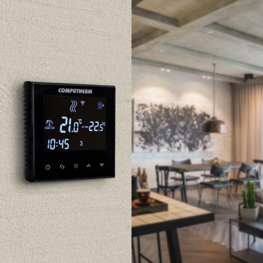 COMPUTHERM E300 Wi-Fi termosztát rad.- és padlófűtési rendszerekhez fekete üveg
