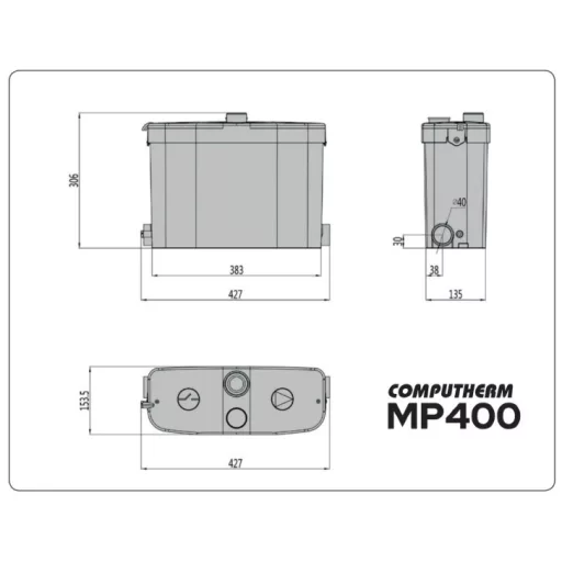 COMPUTHERM MP400 szennyvízátemelő szivattyú fekáliamentes szennyvízhez