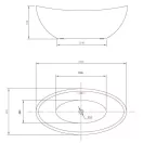 Wellis WK00121 Arezzo Black szabadon álló kád fekete külsővel 180x87x65
