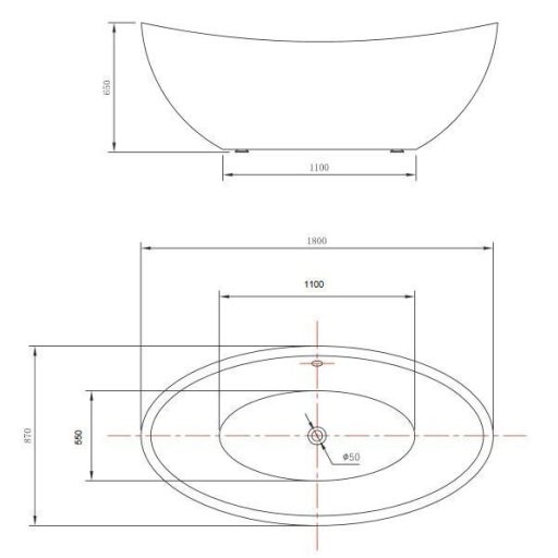 Wellis WK00122 Arezzo White szabadon álló kád fehér külsővel 180x87x65