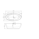 Wellis WK00133 Oval 186 szabadon álló kád 186x88,5x60,5