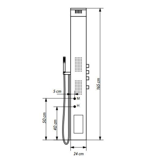 Wellis WZ00089 Bonita termosztátos zuhanypanel 24x50x165