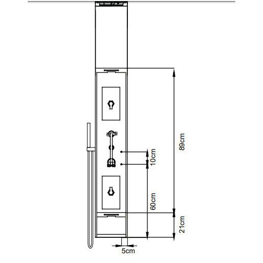 Wellis WZ00087 Glam termosztátos zuhanypanel 20x45x160