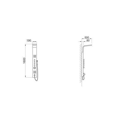 Wellis WZ00086 Mariner Silver termosztátos zuhanypanel 19x50x160