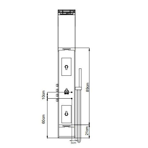 Wellis WZ00090 Mona termosztátos zuhanypanel 22x45x160