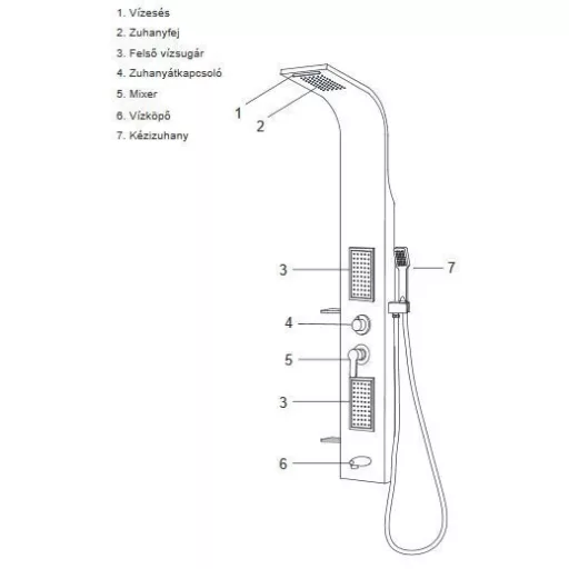 Wellis WZ00081 Napoli zuhanypanel 20x45x160