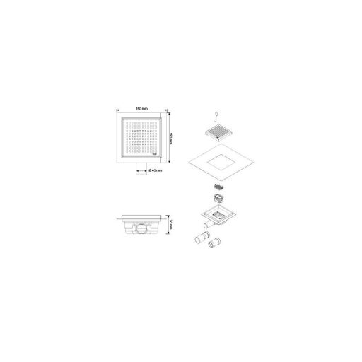 Wellis WE00102 W-Drain Flat padlóösszefolyó 150x150