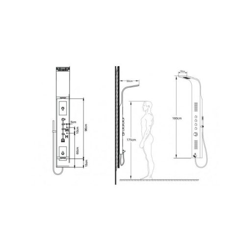 Wellis WZ00102 Mariner B. Matt termosztátos zuhanypanel