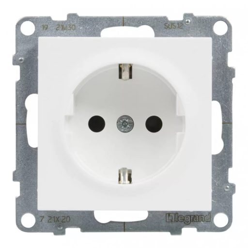 Legrand 721120 Suno 2P+F csatlakozóaljzat (rugós), biztonsági zsaluval, fehér