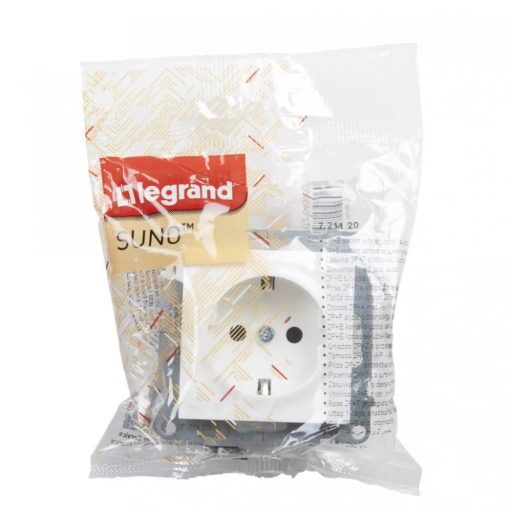 Legrand 721120 Suno 2P+F csatlakozóaljzat (rugós), biztonsági zsaluval, fehér