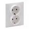 Legrand 721126 Suno 2x2P+F csatlakozóaljzat kerettel (rugós), biztonsági zsaluva