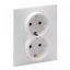 Legrand 721126 Suno 2x2P+F csatlakozóaljzat kerettel (rugós), biztonsági zsaluva