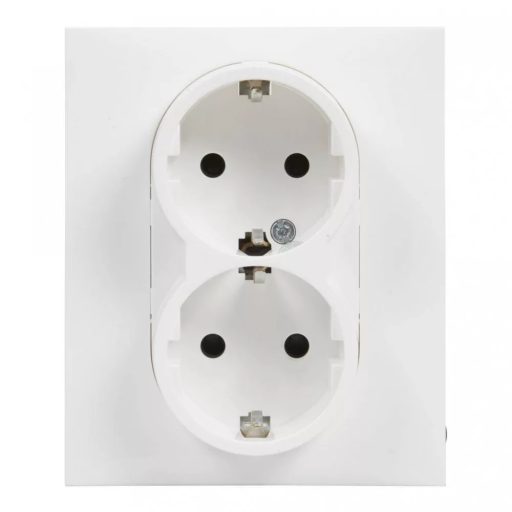Legrand 721126 Suno 2x2P+F csatlakozóaljzat kerettel (rugós), biztonsági zsaluva