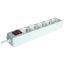 Tracon HK5 Hordozható elosztósáv kapcsolóval, normál, fehér 5×SCHUKO, 1,5m