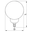 TRACON LA6015NW Gömb burájú LED fényforrás 230 V, 50 Hz, 15 W, 4000 K, E27, 1650