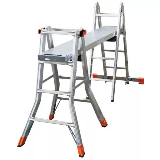 KRAUSE 129956 TeleMatic Létrafokos teleszkópos csuklós létra 4x4 fokos